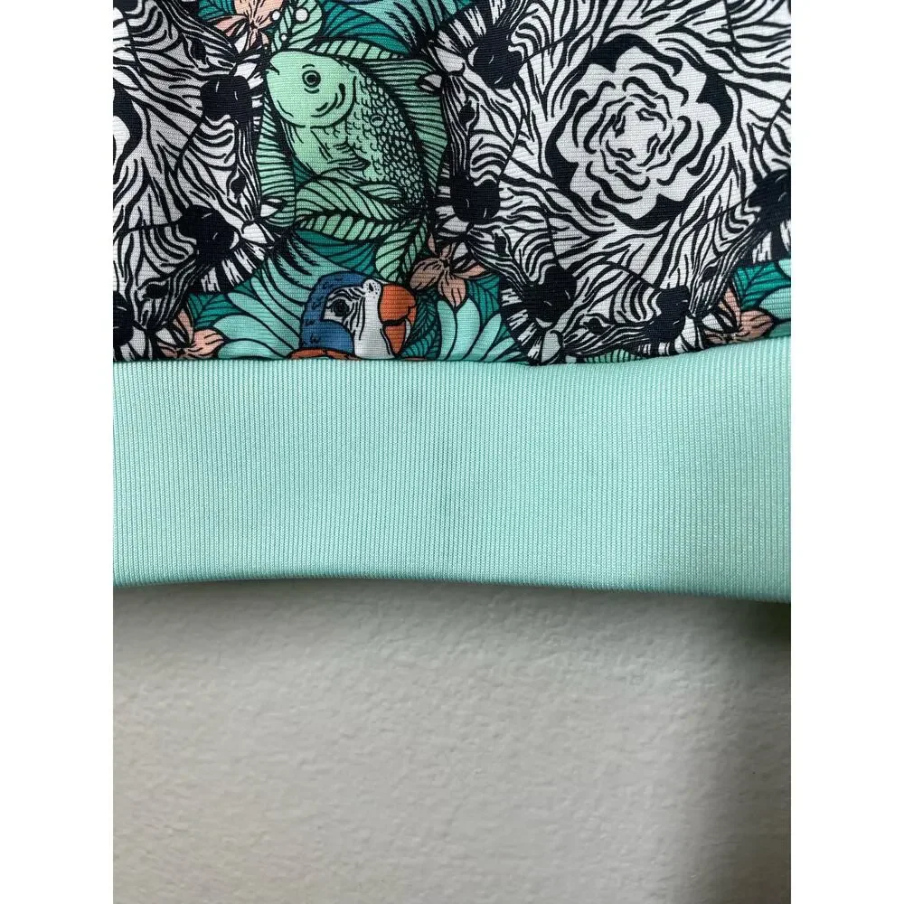 Adidas Girls Zoo Full Zip Jacket Mint Size Large Youth 13-14 Jungle
